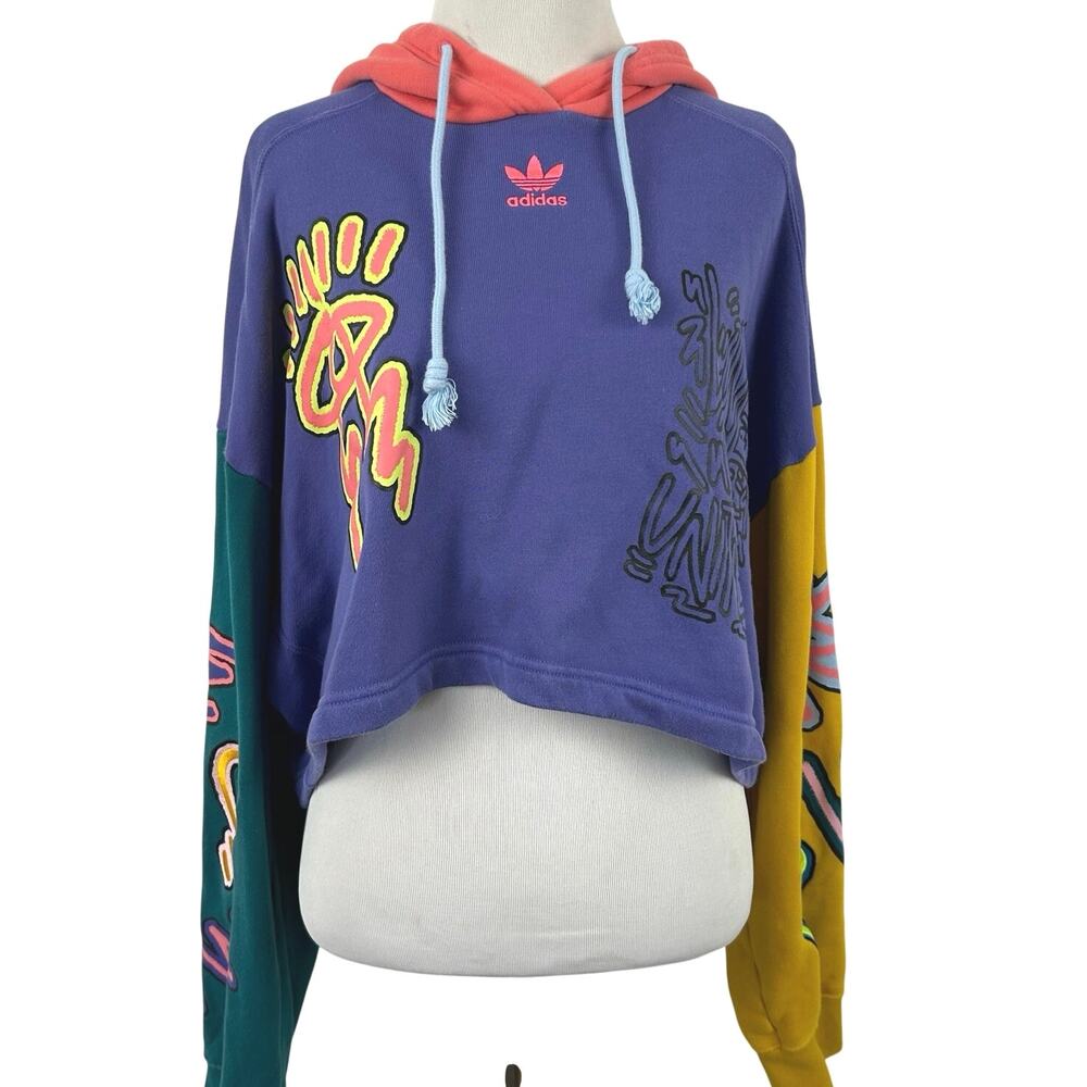 💗SOLD💗not for sale💗Adidas x KAS Limited Edition Love Unites Cropped Sweatshirt - Picture 2 of 9
